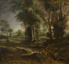 Evening Landscape with Timber Wagon 1630 Art Print