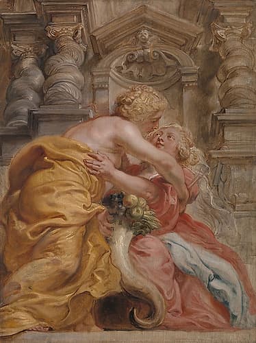 Peace Embracing Plenty 1633 Classical Print