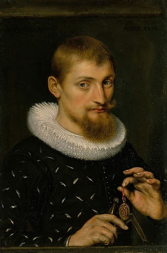 Portrait of a Man, Possibly an Architect or Geographer 1597 Art Print