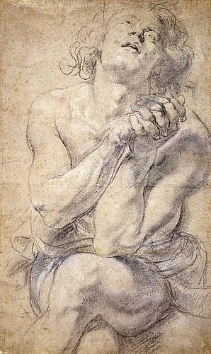 Seated Male Youth Study for Daniel Renaissance Print
