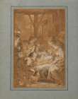 The Adoration of the Shepherds 1613 Border Art Print