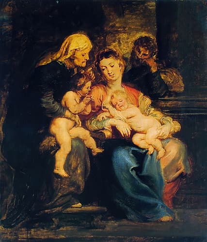 The Holy Family with Saint Elizabeth and Saint John Classical Print