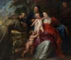 The Holy Family with Saints Francis and Anne and the Infant Saint John the Baptist Art Print