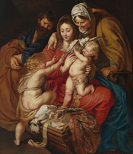The Holy Family with St. Elizabeth, St. John, and a Dove 1609 Classical Print
