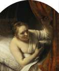 A Woman in Bed 1645 Art Print