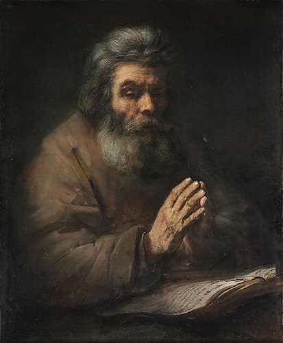 An Elderly Man in Prayer c1660 Art Print by Rembrandt