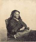 An Elderly Woman Rembrandts mother seated at a table 1631 Art Print