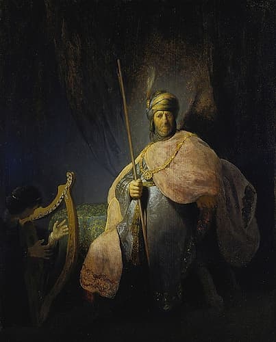 David Playing the Harp in front of Saul 1630 Art Print