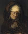 Head of an Aged Woman 1655 Art Print