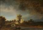 Landscape with a Stone Bridge 1638 Art Print