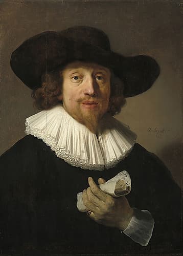 Man with a Sheet of Music 1633 Art Print by Rembrandt