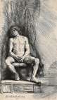 Nude Man Seated before a Curtain 1646 Art Print