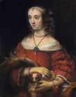Portrait of a Lady with a Lap Dog 1665 Art Print