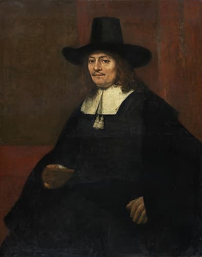 Portrait of a Man in a Tall Hat 1663 Art Print by Rembrandt