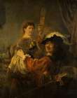 Rembrandt and Saskia in the Scene of the Prodigal Son 1635 Art Print