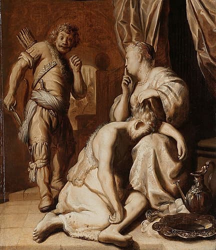 Samson and Delilah ca 1626 Art Print by Rembrandt