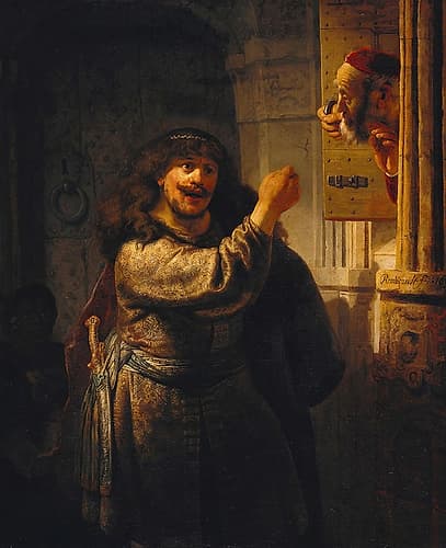 Samson Threatening His Father-in-Law 1635 Art Print by Rembrandt