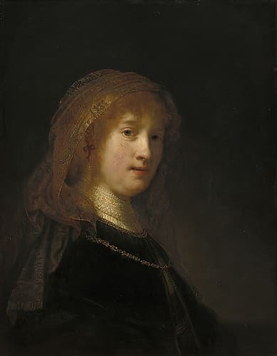 Saskia van Uylenburgh,the Wife of the Artist ca 1635 Art Print by Rembrandt