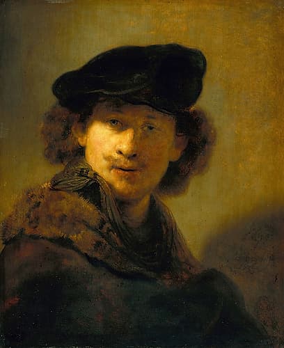 Self-portrait in a Velvet Beret 1634 Art Print by Rembrandt