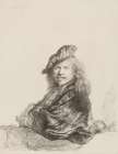 Self-Portrait leaning on a stone sill 1639 Art Print