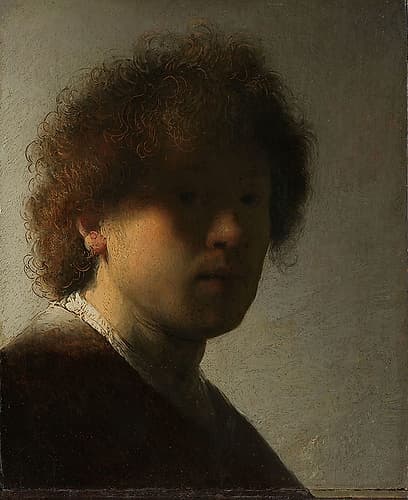 Self-portrait, Rembrandt van Rijn 1628 Art Print by Rembrandt