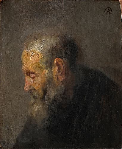 Study of an Old Man in Profile Art Print by Rembrandt