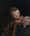 Cory Looking Over the Back of a Chair 1907 Art Print