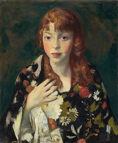 Edna Smith in a Japanese Wrap 1915 Art Print by Robert Henri