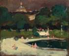 Luxembourg Gardens, Stormy Sky Art Print