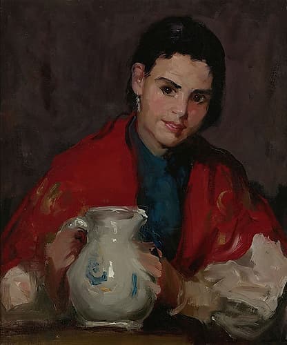 Segovia Girl Holding Pitcher 1912 Art Print