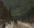 Street Scene with Snow, 57th Street, NYC. 1902 Art Print
