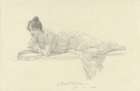 Reclining woman with tambourine 1900 Art Print