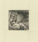 Naked Woman and an Armored Knight 1875 Art Print