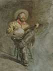 Cowboy Singing 1892 Art Print