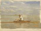 John Biglin in a Single Scull 1873 Art Print