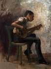 The Banjo Player Art Print