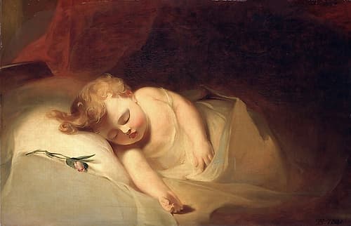 Child Asleep, The Rosebud 1841 Art Print