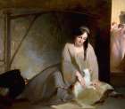 Cinderella at the Kitchen Fire 1843 Art Print