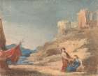 Figures Among Ruins on Hill Art Print
