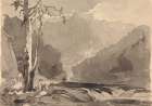 Fishermen at a Mountain Stream Art Print