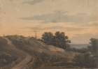Hilly Landscape with House, Path, and Figures Art Print