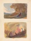 Landscape with Figure Reclining Against Hill, Titian and Venetian School no. 7 Art Print