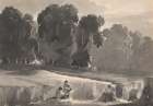 Landscape with Figures in Field Art Print