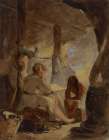 Robinson Crusoe and Friday in the Cave Art Print
