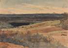 Rolling Fields, Mountains in Distance Art Print