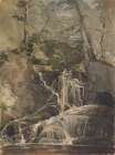Small Waterfall in Forest Art Print