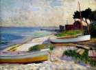 Beach Scene 1930 Art Print