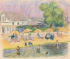 Beach Scene ca 1914 Art Print
