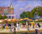 Beach Umbrellas at Blue Point ca 1915 Art Print