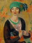 Girl in Green Turban ca 1913 Art Print